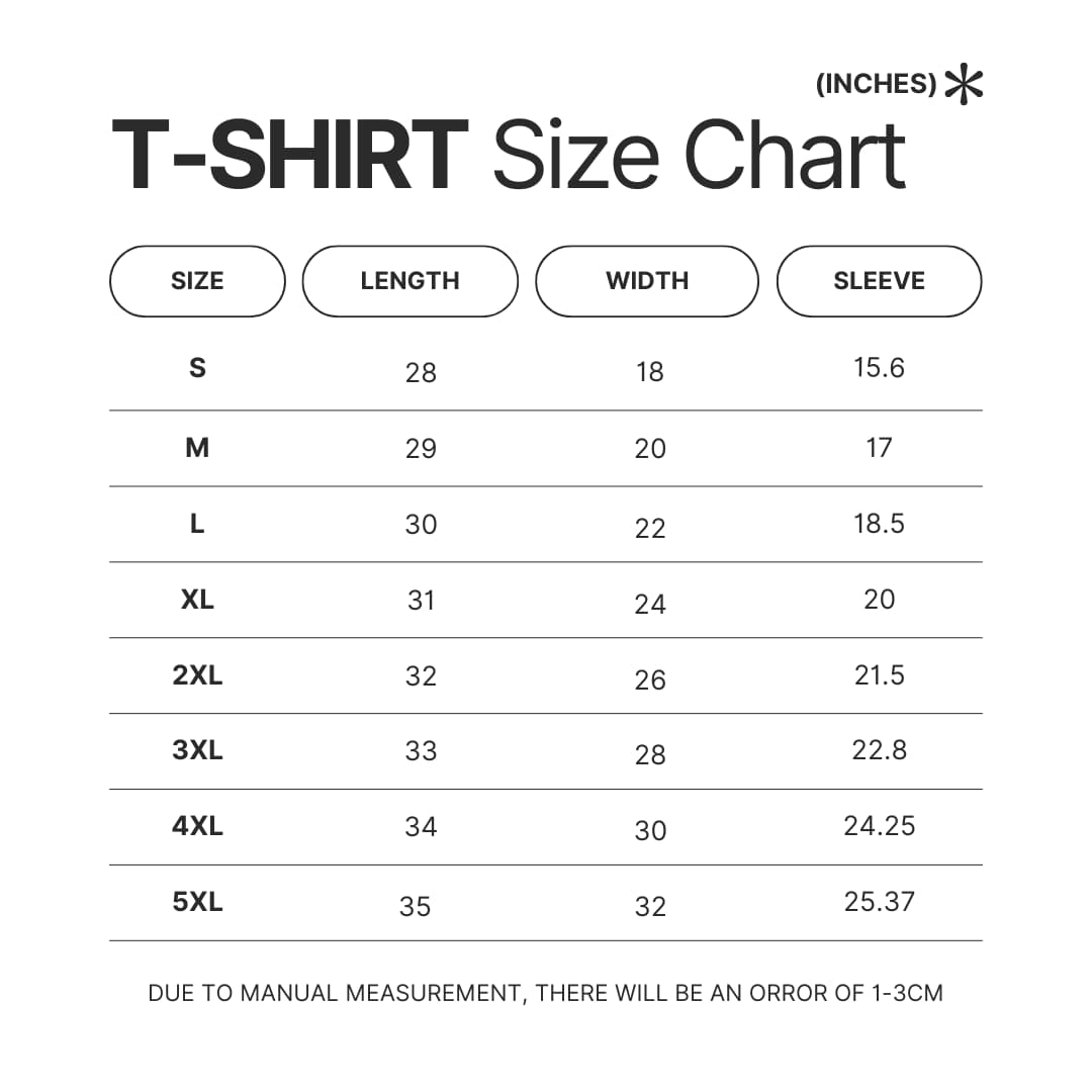 T shirt Size Chart - Stray Kids UK Merch