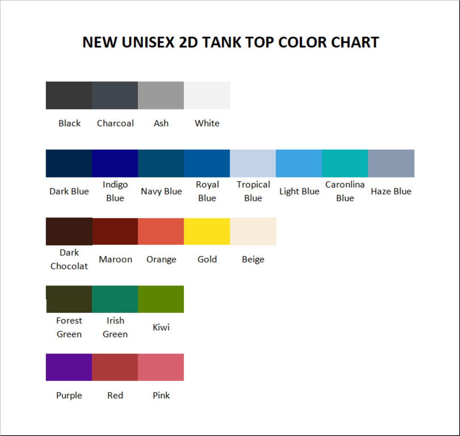 tank top color chart - Stray Kids UK Merch