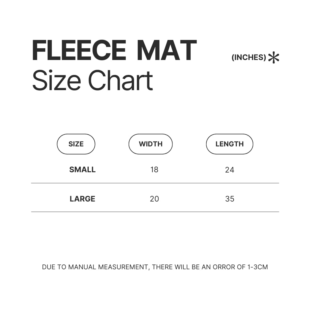 Fleece Mat Size Chart - Stray Kids UK Merch