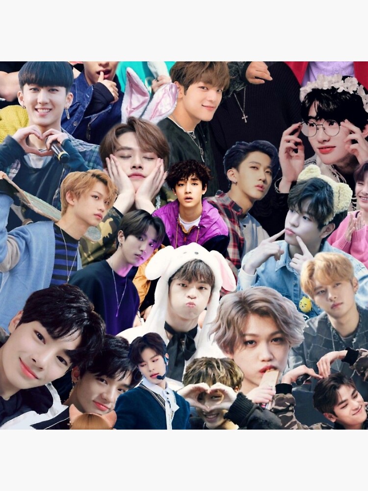 Stray Kids Collage Throw Pillow - Image 2