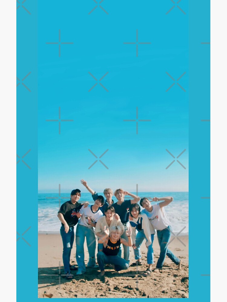 Stray Kids Blue Happy Smiles Summer Shower Curtain - Image 2