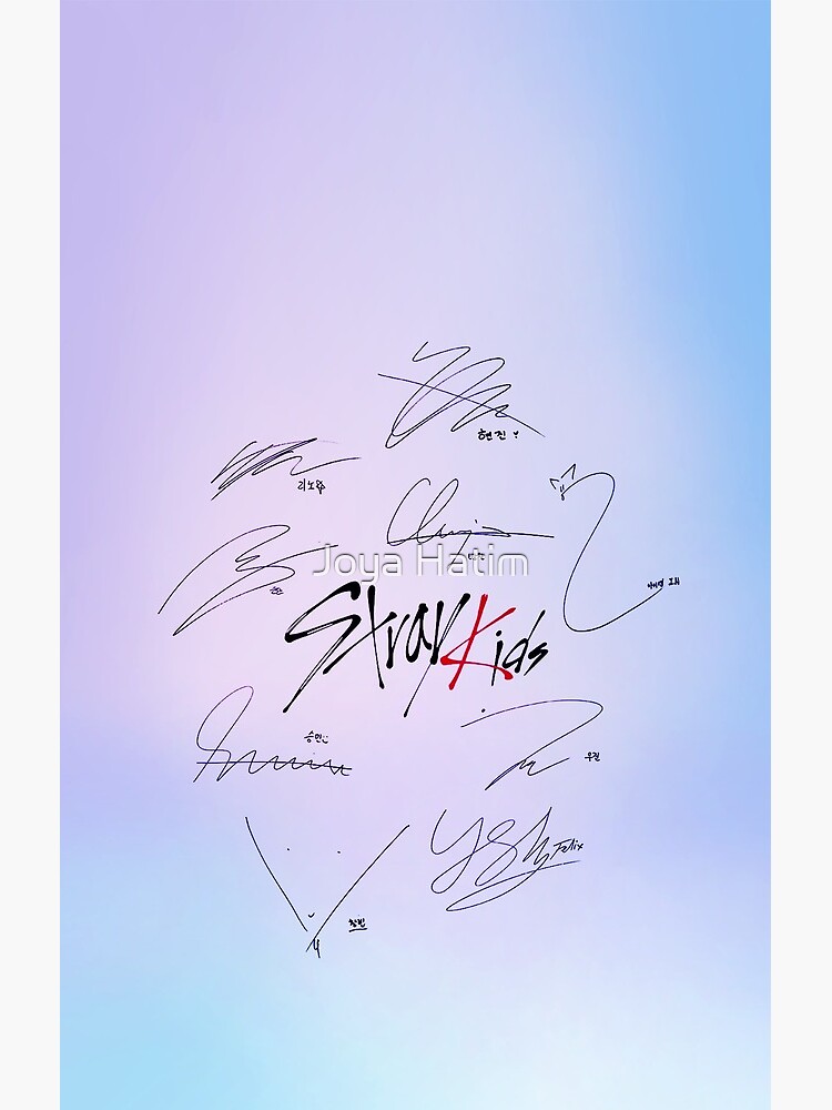 Stray Kids Ot9 Signatures Shower Curtain - Image 2