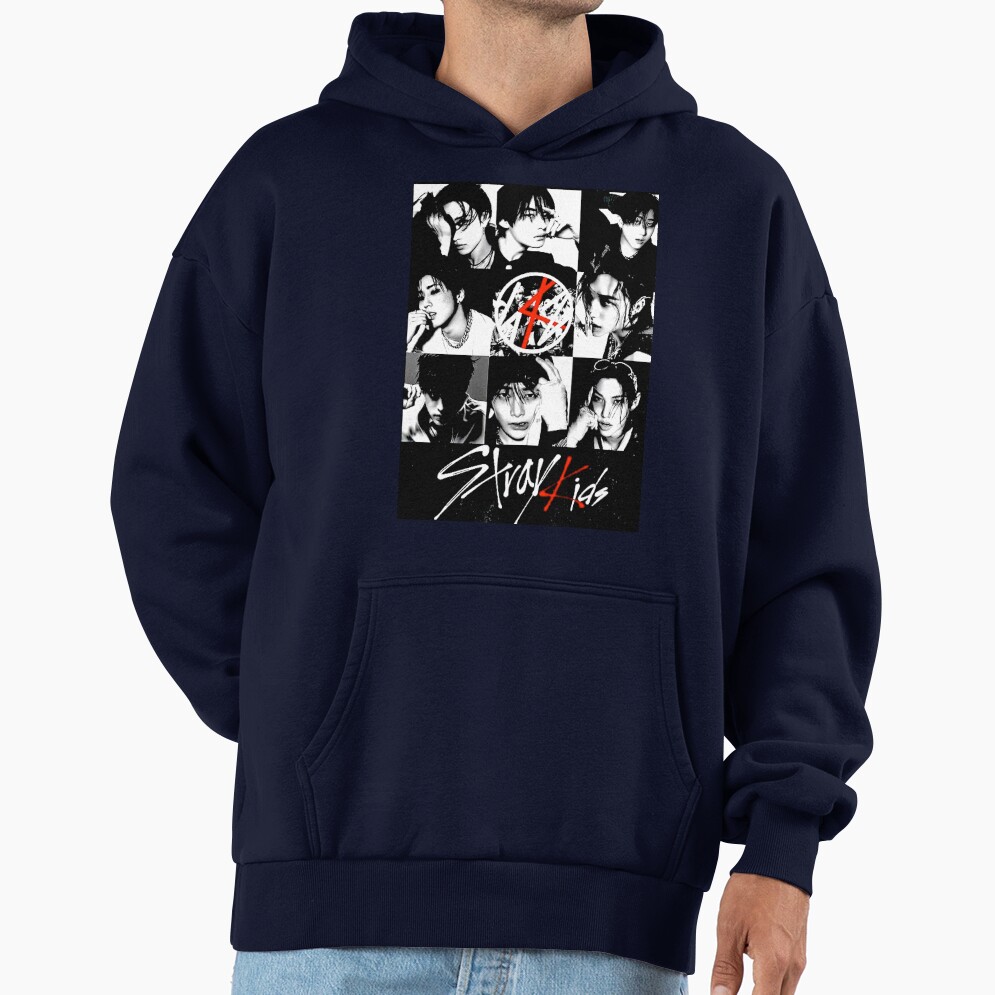 Stray Kids Black And White T Shirt Hoodie - Image 5