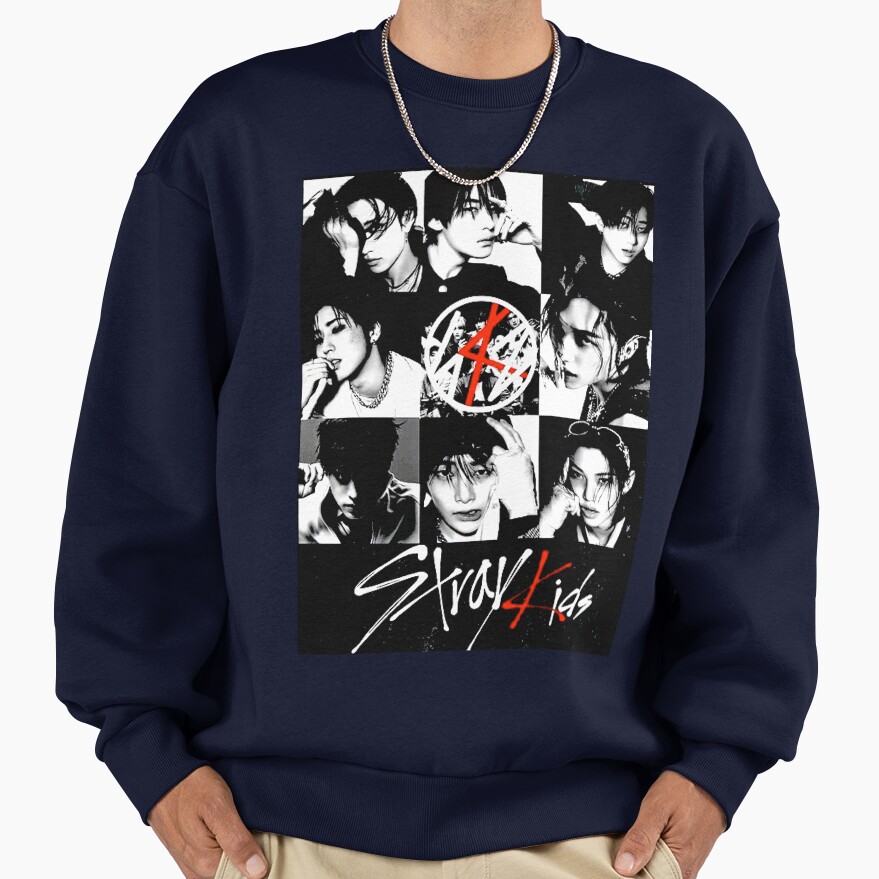 Stray Kids Black And White T Shirt Sweatshirt - Image 5