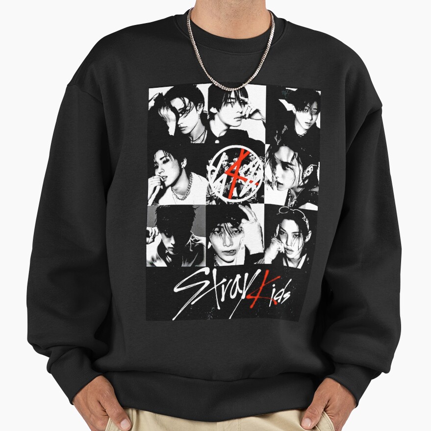 Stray Kids Black And White T Shirt Sweatshirt