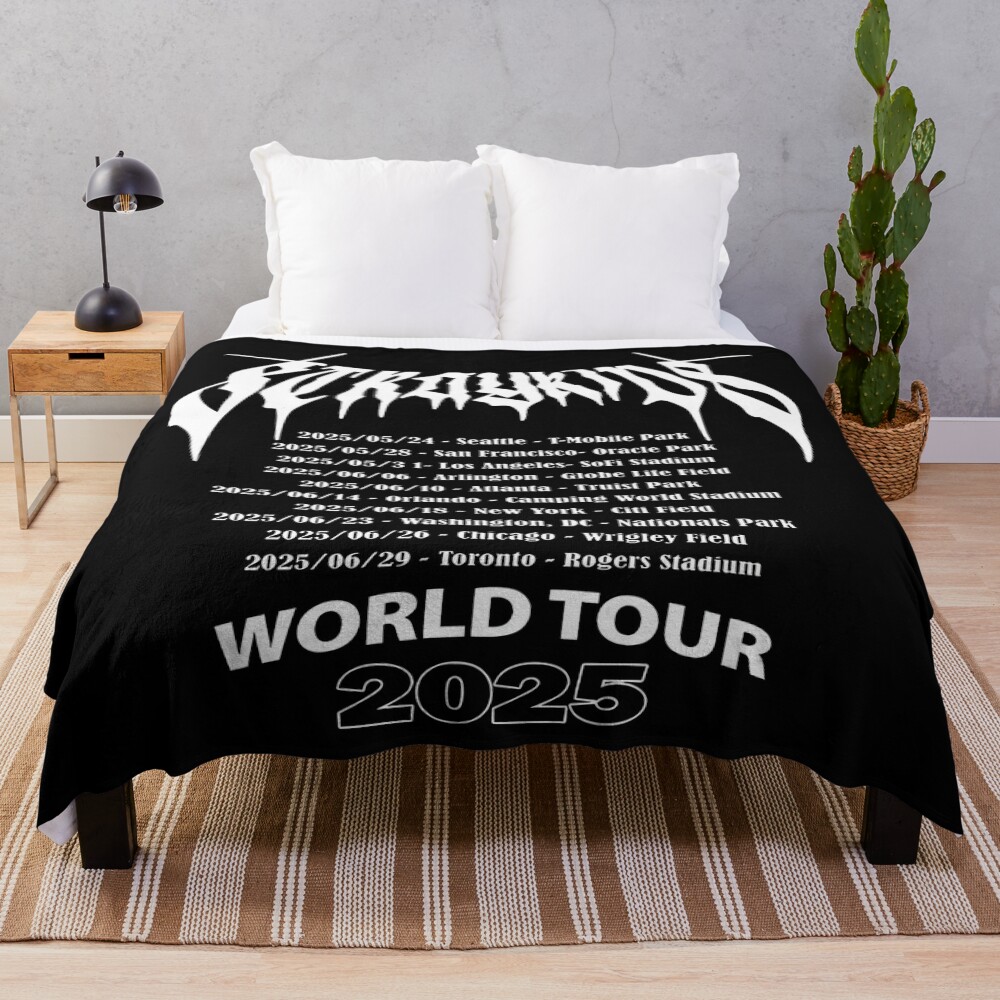 Stray Kids Domiate World Tour 2025 In Us Throw Blanket