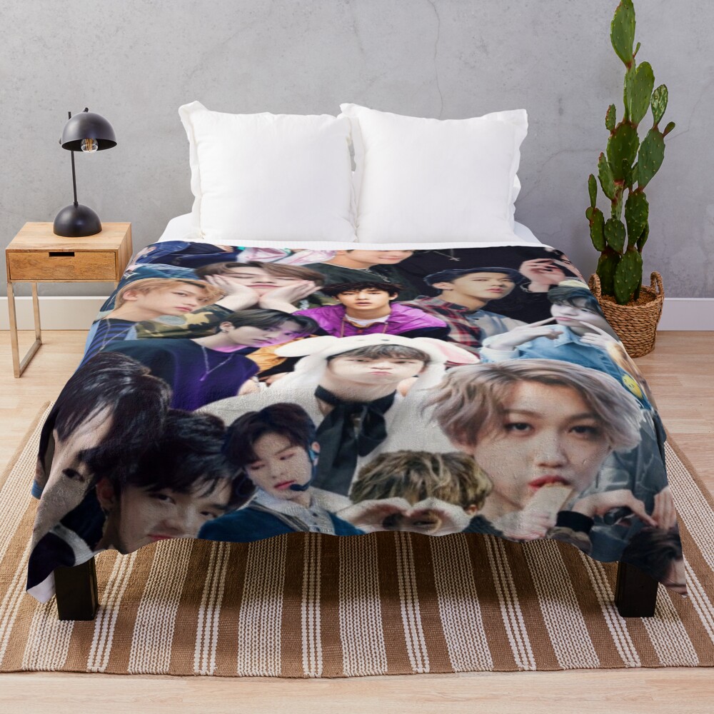 Stray Kids Collage Throw Blanket