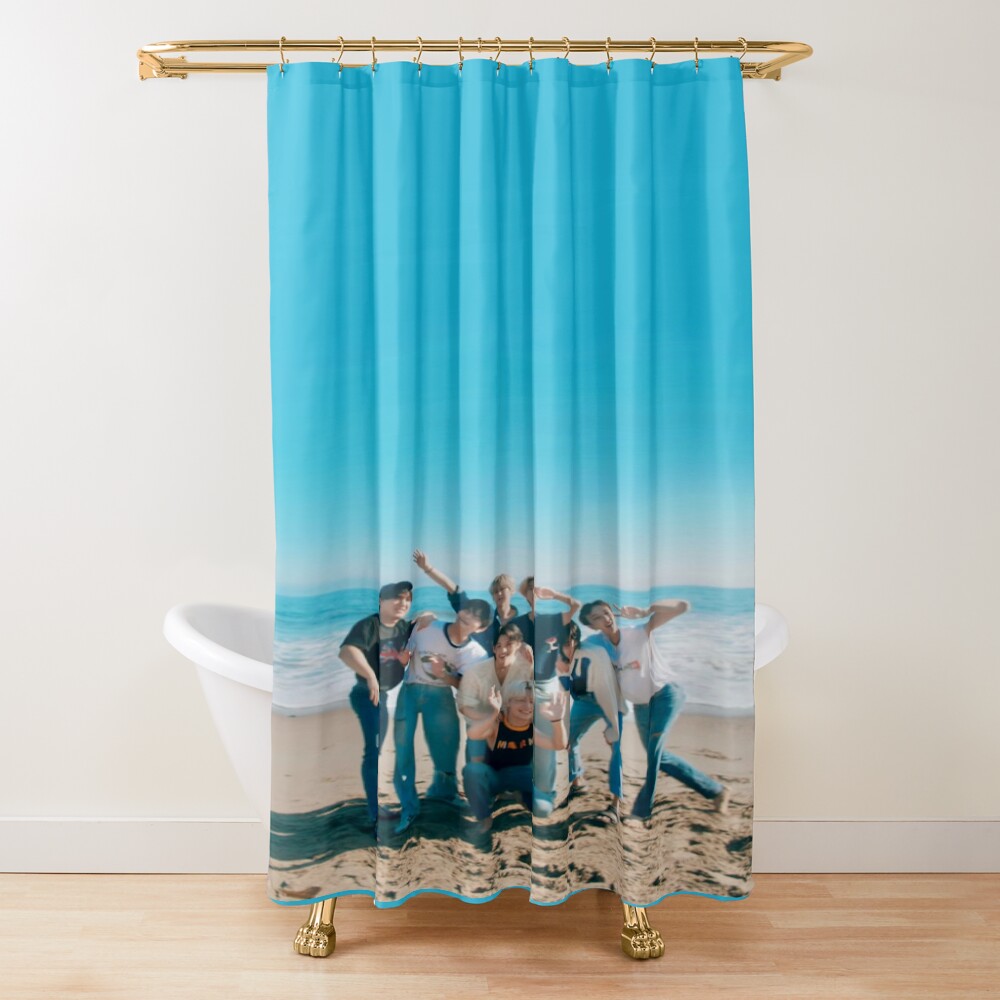 Stray Kids Blue Happy Smiles Summer Shower Curtain