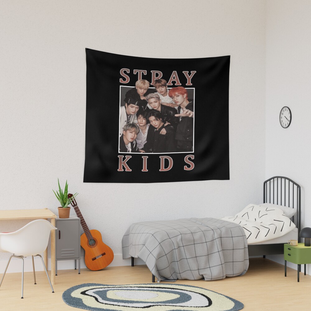 Stray Kids Vintage Retro Band Style 90s Tapestry