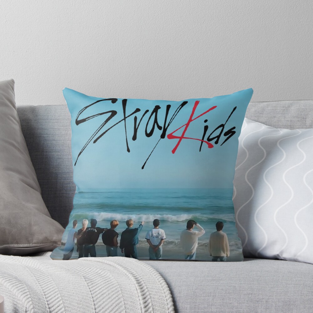 Stray Kids Pastel Blue Summer Throw Pillow